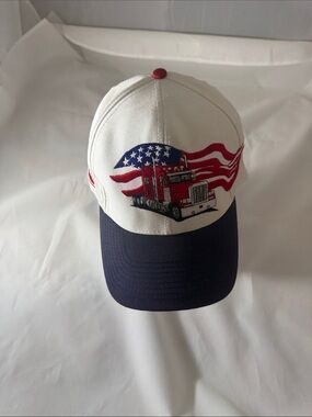 Patriotic Truck Embroidered Baseball Cap - Red,White & Navy